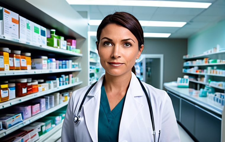 **Prompt:** A confident, modern pharmacist stands at the threshold of a transformative journey, leaving behind a subtly blurred traditional pharmacy counter. In front of them, a vibrant, expansive landscape unfolds, filled with symbolic representations of digital health (e.g., glowing data streams, abstract health tech interfaces), regulatory documents, and collaborative professional settings. The pharmacist, dressed in smart business attire, gestures forward, embodying innovation and the vast array of transferable skills, suggesting a shift from clinical focus to broader healthcare solutions. Dynamic lighting, high resolution, futuristic, professional.