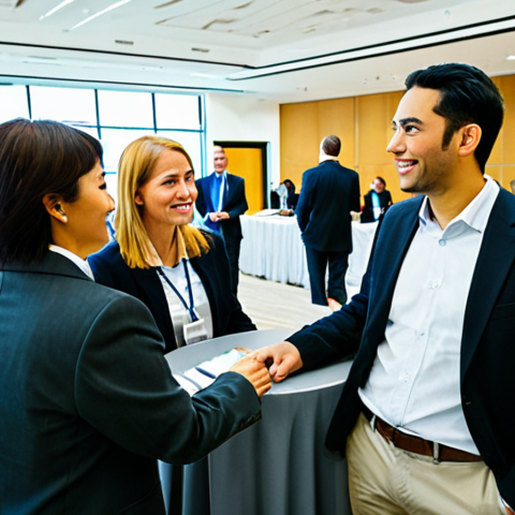 Networking at a Conference**

"A diverse group of professionals networking at a pharmaceutical conference, engaging in conversation around high-top tables, fully clothed in professional attire, modern conference hall background, warm lighting, friendly atmosphere, safe for work, appropriate content, perfect anatomy, correct proportions, professional, high quality."

**