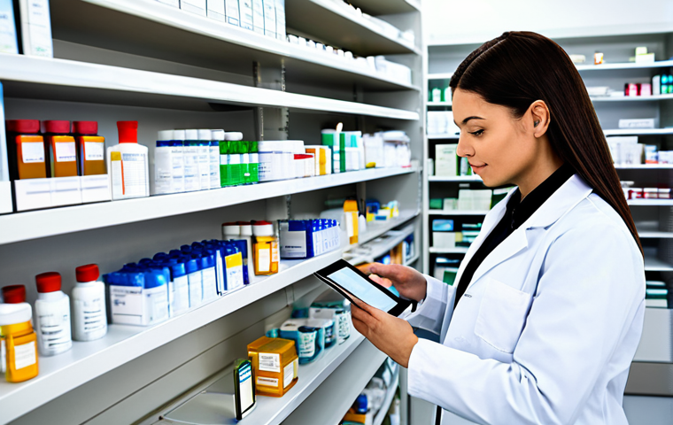 약사들에게 필요한 비즈니스 스킬 - Pharmacy Inventory Management**

"Pharmacy shelves neatly organized with various medications, a phar...