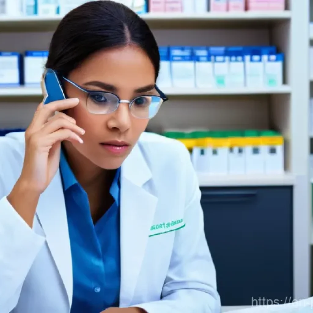 약사 건강보험 관련 필수 지식 - **"A determined pharmacist, mid-30s, of diverse ethnicity, sits at a modern, clean desk in a well-li...