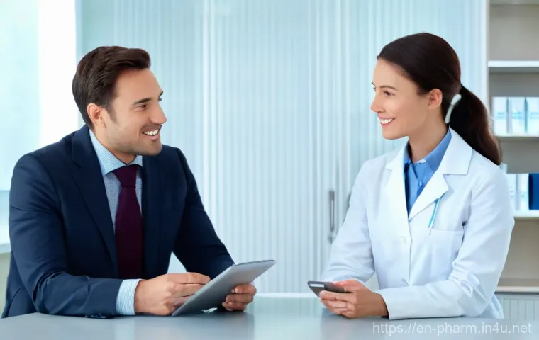 약사로서의 커리어 개발 전략 - **Clinical Pharmacist Patient Interaction**
    A bright, clean, and modern clinical consultation ro...